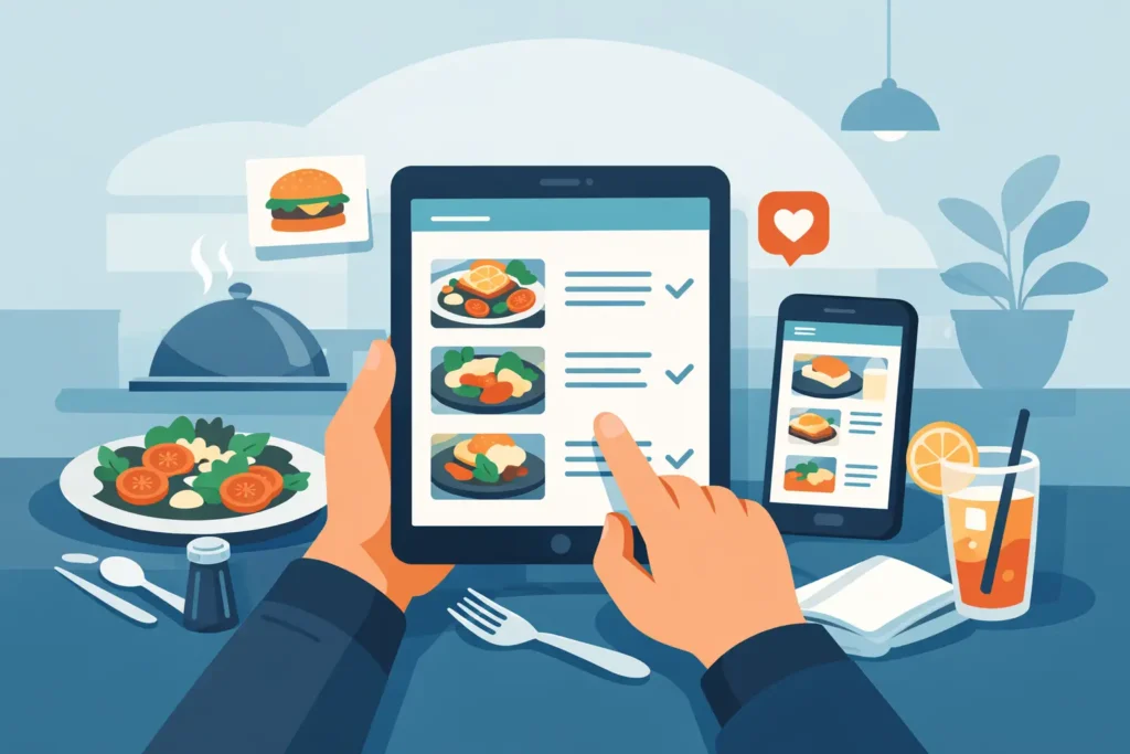 Exemplo de cardápio digital para restaurante